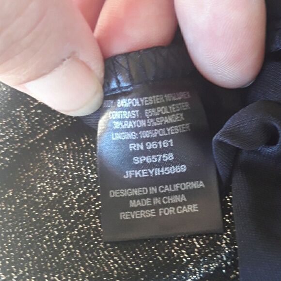 BeBop Dress Fit Flare Mini Metallic Gold Zigzag - Picture 8 of 8